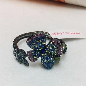 Betsey Johnson Multi Stone flower bangle